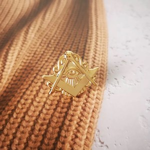 Alfileres de solapa masónicos Insignia Mason Freemason Brújula y ojo cuadrado Masonería Regalia Alfileres de solapa ceremoniales personalizados Insignias - Product Image 4