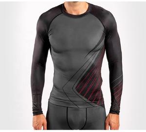Hommes Sports Compression Mma Rashguards Conceptions Personnalisées Imprimé Chemise à Manches Longues Oem Sportswear - Product Image 2