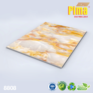 PIMA Panneau en faux marbre de style design moderne Panneau mural en PVC de 3mm d'épaisseur Surface brillante ignifuge et anti-rayures pour l'extérieur - Product Image 5