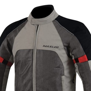 CE Approved <b>Men's</b> Lightweight <b>Summer</b> Waterproof Motorcycle <b>Jacket</b> with Stand Collar and Front Logo Reversible Design Air Vents - Product Image 3