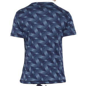 T-shirt décontracté pour homme, couleur unie, manches courtes, logo imprimé en relief sur le devant, mélange polyester/coton, respirant, séchage rapide, coupe classique - Product Image 4