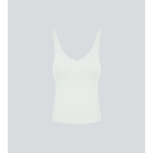 Camisetas sin mangas básicas de LICRA sin mangas para mujer, camisetas cortas de Yoga para ejercicio de entrenamiento sin costuras acanaladas transpirables con logotipo frontal - Product Image 6