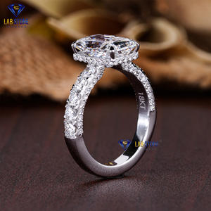 3.99 TDW Radiant & Round Cut Diamond Bague en or blanc par Lab-Stone/Bague avec une touche de glamour/couleur EF-VS - Product Image 3