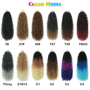 Yanky Twist Crochet Trenzas sintéticas resistentes al calor Extensiones de cabello Pre-Looped Senegalese Curly Passion Todos los colores Adecuado - Product Image 4