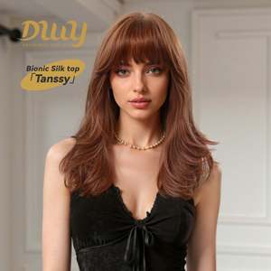 วิกผมสังเคราะห์แบบไม่ต้องใช้กาว Tanssy C-DWY ขนาด 22 นิ้ว ลอนยาว สีขิง  วิกผมไหมไบโอนิคเทคโนโลยีใหม่ ขนาด 22 นิ้ว ลอนยาว ไม่ต้องใช้กาว - Product Image 1