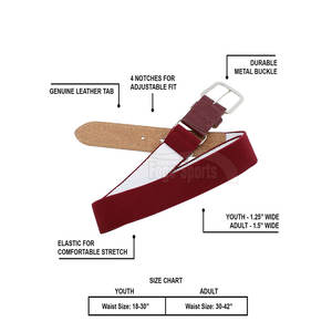 Cinturón de béisbol profesional Cinturón Atlético ajustable unisex para jugadores de béisbol Cinturón de béisbol con logotipo personalizado - Product Image 3