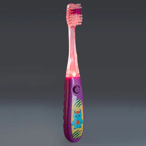 แปรงสีฟันไฟฟ้าแบบพกพา ชาร์จซ้ำได้ สำหรับเด็ก พร้อมไฟ LED สีเขียวอัจฉริยะ ตั้งเวลา 2 นาที ขนแปรงนุ่ม พับเก็บได้ ทำจากพลาสติก - Product Image 1
