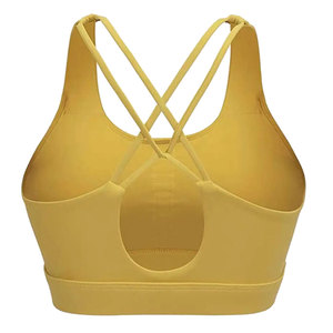 Sujetador deportivo amarillo para mujer, de alto impacto, con espalda cruzada, acolchado, con tiras, para entrenamiento, correr, yoga, para busto grande, amarillo, talla pequeña - Product Image 4