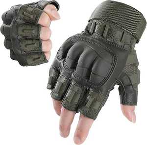 Guantes de moto de medio dedo personalizados, agarre antideslizante, muñeca ajustable, cuero a granel para equipos de equitación al aire libre, eventos, Impresión de logotipo - Product Image 1