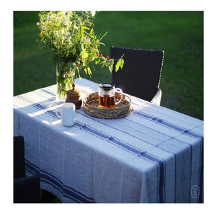 Nappe de haute qualité lin 100% coton couverture Premium marque lavable tissu élégance mariages Banquet moderne et élégant - Product Image 1