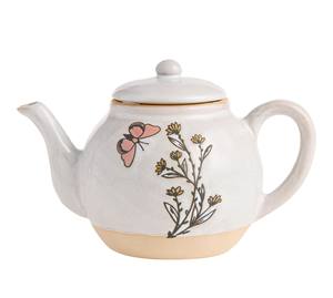 Encantadora Tetera Floral con Diseño de Mariposas, Boquilla de Vertido Precisa y Suave, Asa de Agarre Cómodo, Cuerpo que Conserva el Calor, Perfecta para la Hora del Té - Product Image 1