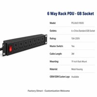 PDU de rack 6 voies 10A, prise standard chinoise, unité de distribution d'alimentation pour armoire de serveur, OEM ODM, logo personnalisé, directement de l'usine