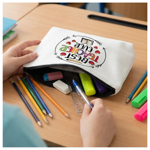 Bolsa de cosméticos con cremallera para maquillaje, estuche de artículos de tocador con diseño de H para regalo y uso escolar, 22x13,5 cm - Product Image 6