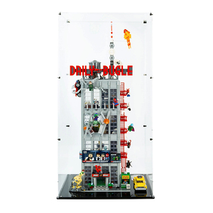 Tùy chỉnh Acrylic L <span class=keywords><strong>EGO</strong></span> thu hiển thị trường hợp hai tầng cơ sở màu đen bụi miễn phí perspex hàng ngày bugle xây dựng mô hình hộp bảo vệ - Product Image 4