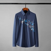 Chemise à manches longues en toile unie pour homme, nouveau design, logo personnalisé, respirante, coupe classique, décontractée