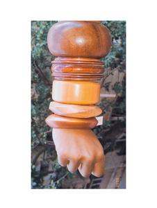 Brazaletes de Madera Maciza Natural Impermeables, Joyería Étnica Tradicional Hecha a Mano para Mujer, Colores Personalizados, Regalos para Fiestas, Venta al por Mayor - Product Image 4