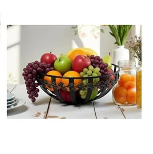 Panier de rangement pour fruits en fil métallique au design élégant, panier de service pour fruits en métal noir avec revêtement en poudre, utilisation pour le rangement dans la cuisine à la maison et dans les hôtels - Product Image 6