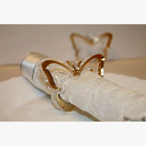 Portugal Design Incroyable Or Miroir Tactile Papillon Forme Ronds De Serviette Sur Mesure Table À Manger Décor En Métal Ronds De Serviette - Product Image 1