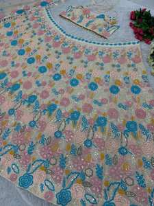 Vêtements de mariée Foax lourd Georgette brodé séquence travail Lehengas Choli avec des vêtements indiens et pakistanais Dupatta - Product Image 6