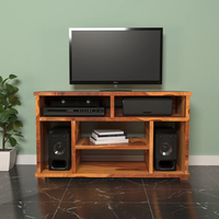 Meuble TV extensible et convertible en bois massif Kusum Art, design moderne, pour chambre et salon, compatible téléviseurs 65+, idéal pour atelier