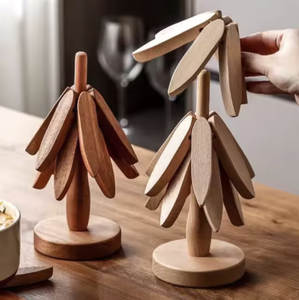 Handcrafted Vietnam Wooden Tree <b>Coasters</b> Using Natural Wood Material For Table Protection <b>Drink</b> Use And Decoration - Product Image 4