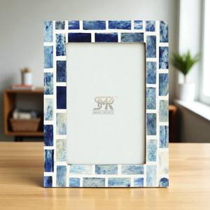 Handmade Creative Blue Bone Inlay for <b>Photo</b> <b>Frame</b> Wall/Tabletop Mount Option Customizable Home Office Decor Gift Use - Product Image 2