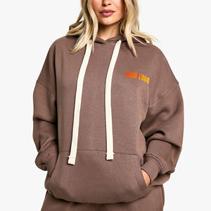 Vente en gros de sweats à capuche longs personnalisés pour femmes, élégants, 100% coton, respirants, à séchage rapide, en tissu tricoté, décontractés, hiver, grandes tailles - Product Image 4