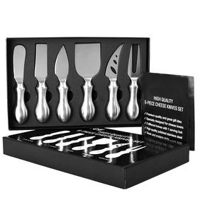 Golden <b>Cheese</b> <b>Knife</b> <b>Set</b> 6-Piece Stainless Steel <b>Cheese</b> Cutter Spreader Shaver Ergonomic Handles Holiday Birthday Wedding Parties - Product Image 4