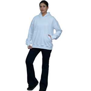 Felpa con cappuccio bianca da donna in pile di cotone con cappuccio Casual Streetwear pronto a spedire nessuna tariffa con consegna rapida - Product Image 6