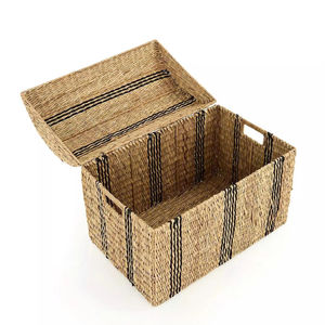Caja de Almacenamiento de Tronco de Pasto Marino Vietnamita Hecha a Mano, OEM ODM, Caja Tejida Natural, Organizador Decorativo, Decoración Rústica Ecológica para el Hogar - Product Image 5