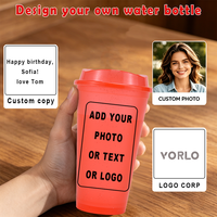 Gobelets à café en plastique scintillants de 16 oz avec couvercles, gobelet translucide réutilisable avec logo personnalisé pour café froid, boissons glacées, café