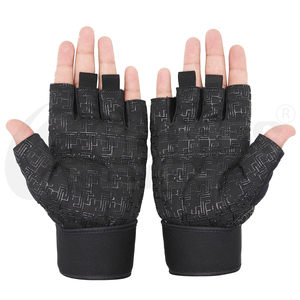 Gants de gymnastique demi-doigt haut de gamme gants d'exercice et de musculation en cuir Spandex respirant légers gants de ville pour tous - Product Image 5