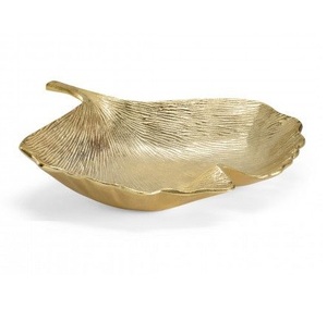 Cuenco de diseño de hoja de aluminio moderno de Venta caliente, cuenco decorativo de Metal de nuevo diseño, Color dorado, venta al por mayor para el hogar y el Hotel - Product Image 3