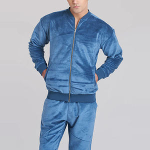 Survêtement en velours le mieux vendu pour hommes Survêtement en velours coupe-vent de grande taille avec design personnalisé - Product Image 6