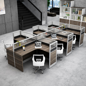 Modern Classic Extendable 4-Seat Commercial Use Office <b>Workstation</b> Free Combination Wooden Laminated Cubicle Desk Panel - Product Image 1