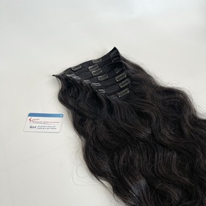 ¡NUEVO DISEÑO! Venta al por mayor de alta calidad 7 unids/set Clip ondulado natural sintético en extensiones de cabello humano peluca para mujeres - Product Image 2
