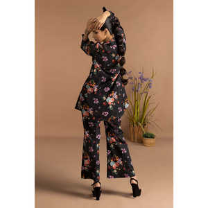 Conjunto de Satén Estampado Dobby KST-43242, Blusa de Manga Tres Cuartos para Primavera/Verano - Product Image 5