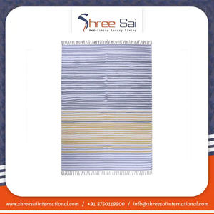 Tapis en coton tissé à la main indien de qualité supérieure brodé bloc à la main impression moderne géométrique lavable personnalisable tapis de zone de prière - Product Image 4