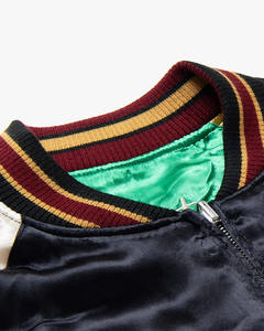 Chaqueta universitaria de béisbol con bordado de satén personalizado de alta calidad para hombres de peso pesado impermeable estilo callejero - Product Image 6