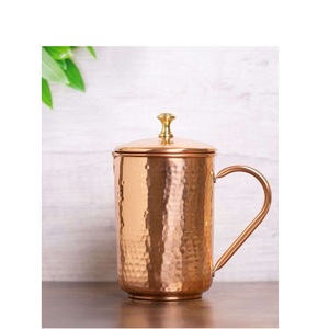 Jarra de cobre hecha a mano con tapa, el mejor diseño, para usar en restaurantes, bodas y hoteles - Product Image 1