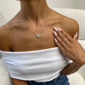 Haut de gamme poire et marquise VVS Lab Grown Diamond 14k Solid Gold Necklace Women Fine Wedding Jewelry Manufacturing From India - Product Image 5