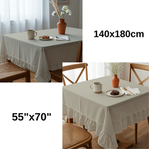 Mantel Beige Tamaño único para mesas de comedor Tela de poliéster para fiestas y reuniones de hoteles 140x180cm 55x70 pulgadas - Product Image 3