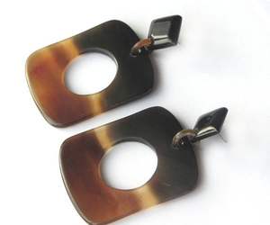 Pendientes de Cuerno de Búfalo 100% Naturales, Pulidos y Brillantes, para Mujeres y Niñas, Artesanía, Tamaño Personalizado, Estilo Moderno, Artesanía Natural - Product Image 2