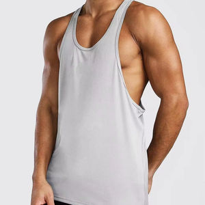 Camiseta sin mangas muscular de gran tamaño para hombre personalizada de algodón/fibra de bambú 100% para entrenamiento, ropa deportiva informal de verano transpirable - Product Image 1
