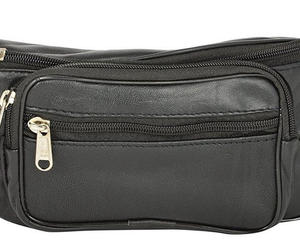 Riñonera genuino de cuero negro, cuero puro - Product Image 1