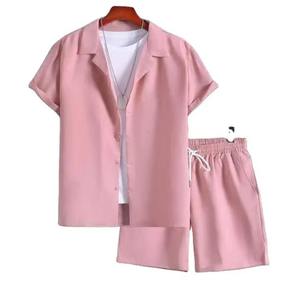 Conjunto informal de calle de verano para hombre, venta al por mayor, conjunto de dos piezas con pantalones cortos estampados y camisetas de secado rápido y transpirable - Product Image 1