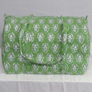 Bolsa de Viaje Deportiva Casual de Gran Capacidad con Cierre, de Algodón Ecológico, Duradera y de Lujo, Marca Le Souvenirs |   Bolsa de Viaje con Estampado de Bloques - Product Image 2