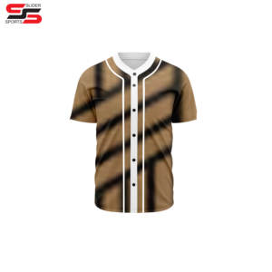 Custom Designed Button-Up Baseball Jerseys Sublimated Tackle Twill Jersey Embroidered <b>Stitching</b> Beaded Print Plus Sizes - Product Image 3