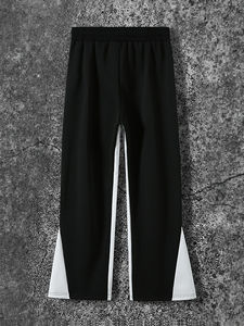 Pantalons de survêtement évasés couleur bloc rue haute personnalisé nouvelle mode pour hommes pantalon de survêtement taille moyenne avec cordon de serrage impression DTF personnalisée - Product Image 2