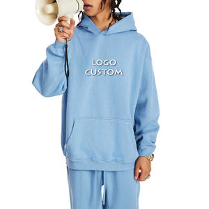 Nouveau produit américain décontracté goutte épaule lâche hommes sweats à capuche mode de rue basique à capuche Plus polaire hommes sweats à capuche - Product Image 6